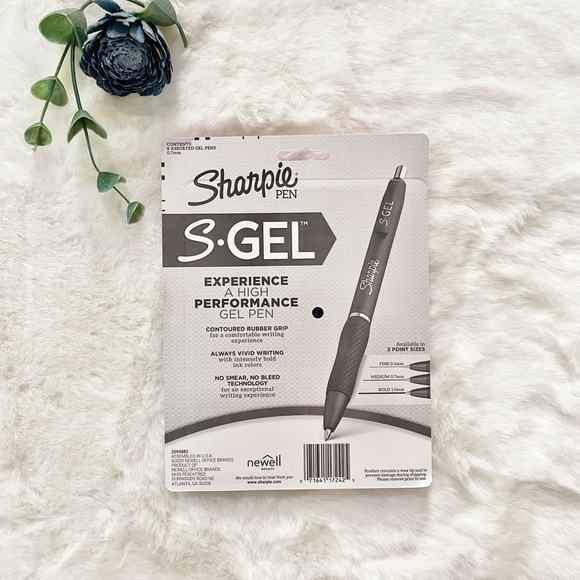 NWT SHARPIE S-GEL No Smear No Bleed Vivid Color INK Pens Black, red & blue ink - Picture 2 of 2